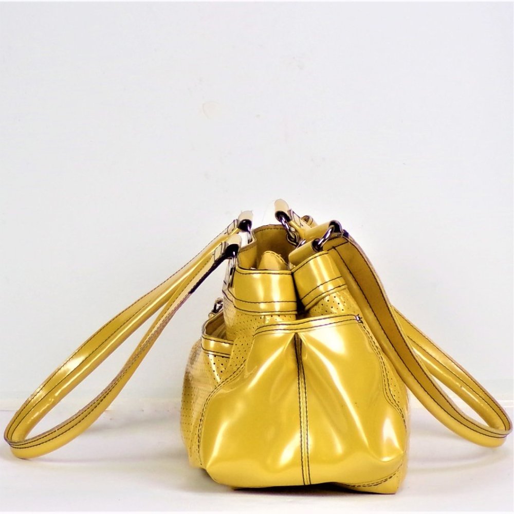 Yellow Perforated Women's Handbag - Picture 4 of 13
